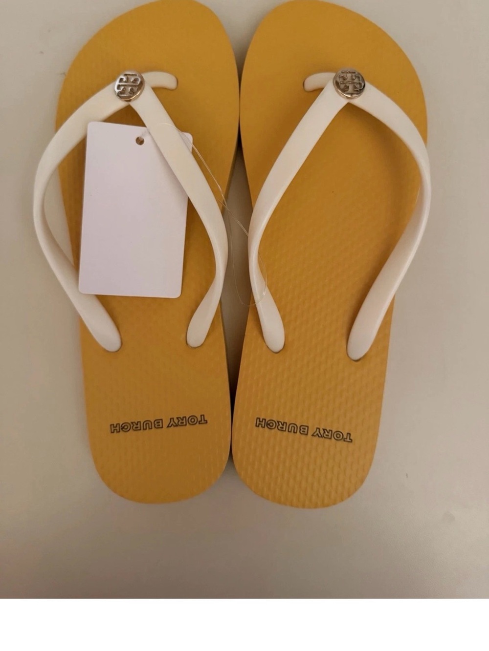 TORY BURCH Beach Thong Flip Flop Yellow Women US 6 M Summer Sandals